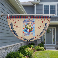 Funny Alligator Patriotic Fan Flag Chill The Fourth Out