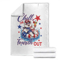 Funny Patriotic Persian Cat Throw Blanket Chill The Fourth Out
