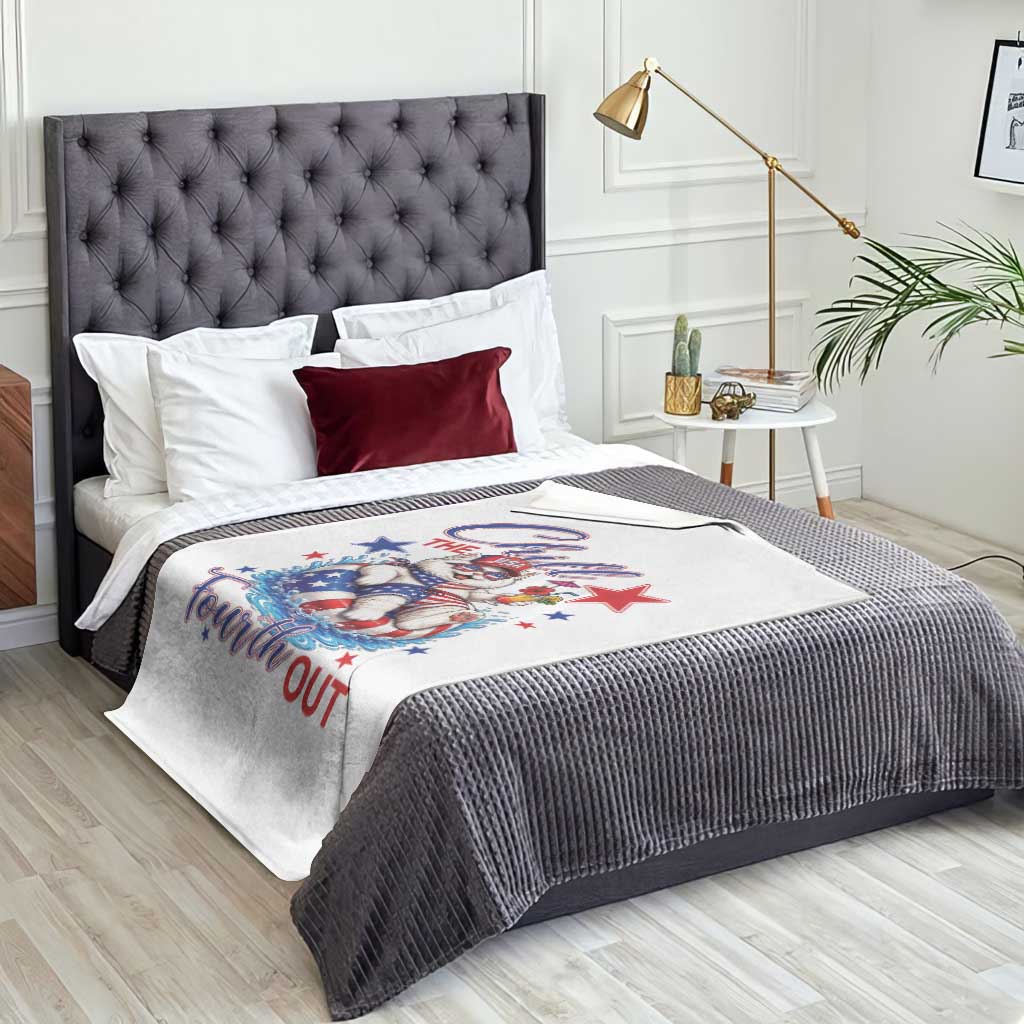 Funny Patriotic Persian Cat Throw Blanket Chill The Fourth Out