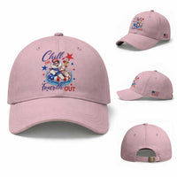 Funny Patriotic Persian Cat Baseball Cap Chill The Fourth Out
