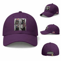 Funny Patriotic Black British Shorthair Cat Selfie Baseball Cap