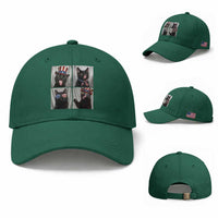 Funny Patriotic Black British Shorthair Cat Selfie Baseball Cap