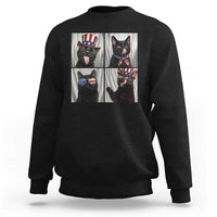 Funny Patriotic Black British Shorthair Cat Selfie Sweatshirt
