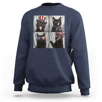 Funny Patriotic Black British Shorthair Cat Selfie Sweatshirt