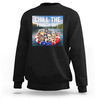 Funny Americana Cat Squad Sweatshirt Chill The Fourth Out