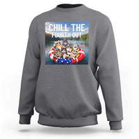 Funny Americana Cat Squad Sweatshirt Chill The Fourth Out