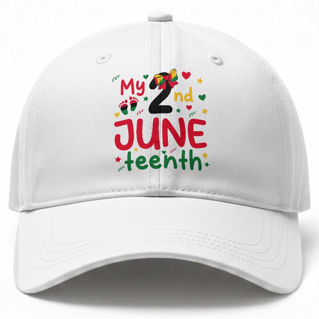 My Second Juneteenth Baseball Cap African American Baby Freedom Day