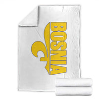 Bosnian Fleur De Lis Flag Throw Blanket Proud Bosnia Heritage Gift