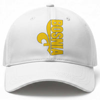 Bosnian Fleur De Lis Flag Baseball Cap Proud Bosnia Heritage Gift