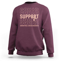 Endometrial Cancer Awareness Sweatshirt Support Squad Ribbon Warrior