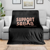 Endometrial Cancer Awareness Throw Blanket Support Squad Warrior Gift