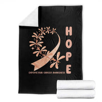 Peach Dragonfly Endometrial Cancer Throw Blanket Hope And Strength