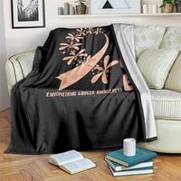 Peach Dragonfly Endometrial Cancer Throw Blanket Hope And Strength