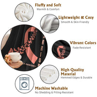 Endometrial Cancer Warrior Fighter Butterfly Throw Blanket Peach Ribbon Hope