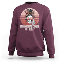 Vintage Endometrial Cancer Not Today Sweatshirt Skeleton Warrior Fighter