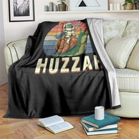 Funny Huzzah Frog Meme Throw Blanket Medieval Knight With Sword Graphic