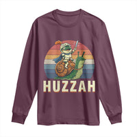 Funny Huzzah Frog Meme Long Sleeve Shirt Medieval Knight With Sword Graphic