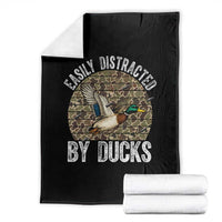 Duck Hunting Gift Throw Blanket Easily Distracted By Ducks - Wonder Print Shop