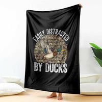 Duck Hunting Gift Throw Blanket Easily Distracted By Ducks - Wonder Print Shop