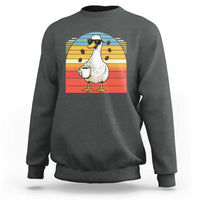 Funny Duck Drinking Sweatshirt Coffee Lover Gift - Wonder Print Shop