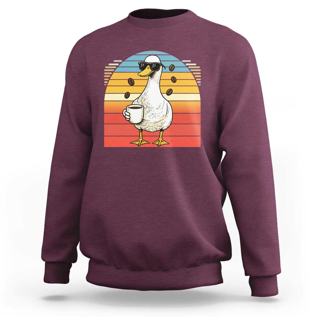 Funny Duck Drinking Sweatshirt Coffee Lover Gift - Wonder Print Shop