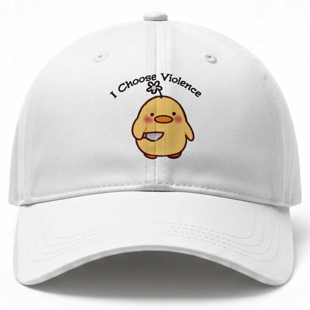I Choose Violence Baseball Cap Funny Duck With Knife Gift