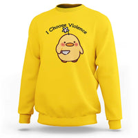 I Choose Violence Sweatshirt Funny Duck With Knife Gift - Wonder Print Shop