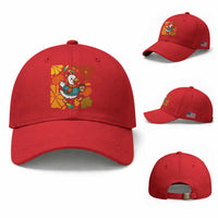 Thanksgiving Duck Lover Gift Baseball Cap Cute Duck Drinking Coffee