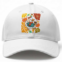 Thanksgiving Duck Lover Gift Baseball Cap Cute Duck Drinking Coffee