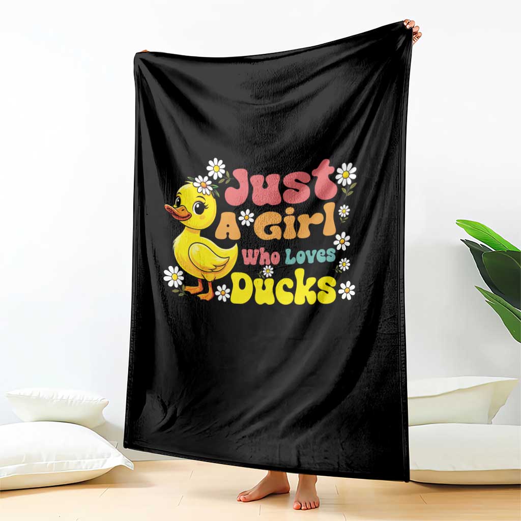 Duck Lover Gift Throw Blanket Just A Girl Who Loves Ducks - Wonder Print Shop