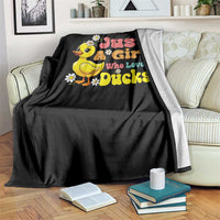 Duck Lover Gift Throw Blanket Just A Girl Who Loves Ducks - Wonder Print Shop