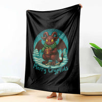 Jersey Devil Throw Blanket Merry Cryptidmas Funny Christmas Gift - Wonder Print Shop