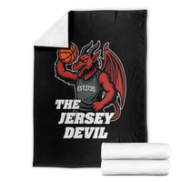 Funny Cryptid Sports Throw Blanket Jersey Devil Playing Basketball - Wonder Print Shop