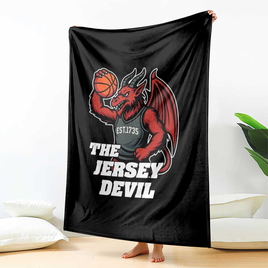 Funny Cryptid Sports Throw Blanket Jersey Devil Playing Basketball - Wonder Print Shop