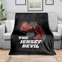 Funny Cryptid Sports Throw Blanket Jersey Devil Playing Basketball - Wonder Print Shop