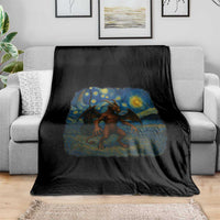 Jersey Devil Starry Night Throw Blanket Van Gogh Cryptid Gift - Wonder Print Shop