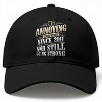 Vintage 15th Wedding Anniversary Baseball Cap Annoying Each Other Since 2011 Still Going Strong