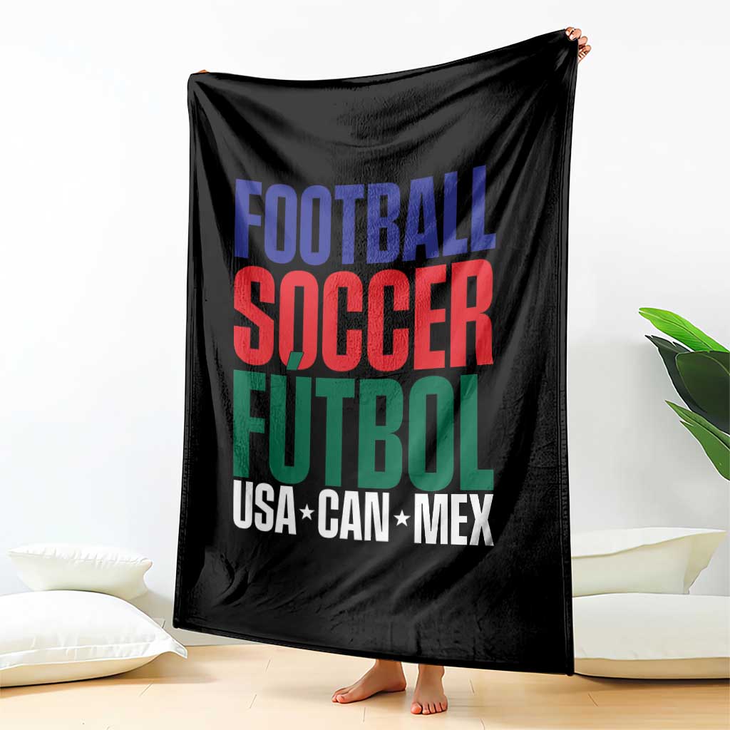Canada Mexico USA Throw Blanket Football Fan Gift