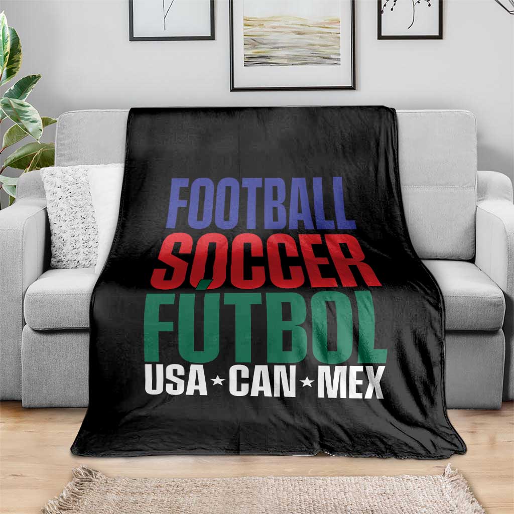 Canada Mexico USA Throw Blanket Football Fan Gift