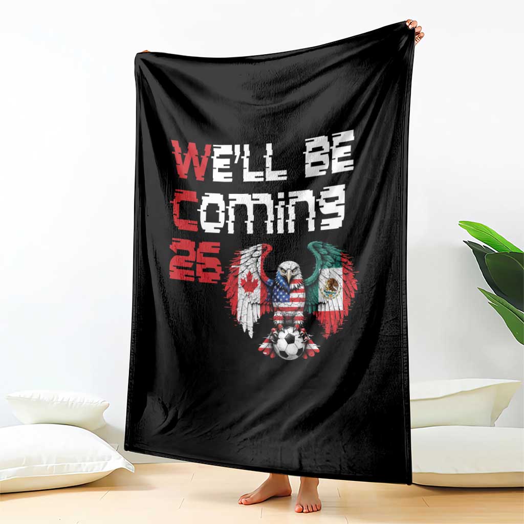 Glitched North America Eagle Soccer Throw Blanket We Will Be Coming 26