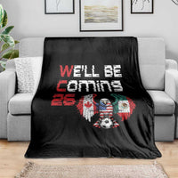 Glitched North America Eagle Soccer Throw Blanket We Will Be Coming 26
