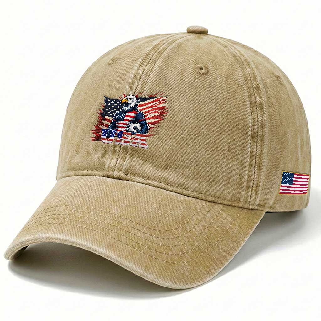 American Eagle And Soccer USA 2026 Supporter Washed Cotton Baseball Cap