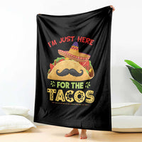 Funny Cinco De Mayo Taco Throw Blanket Just Here For The Tacos