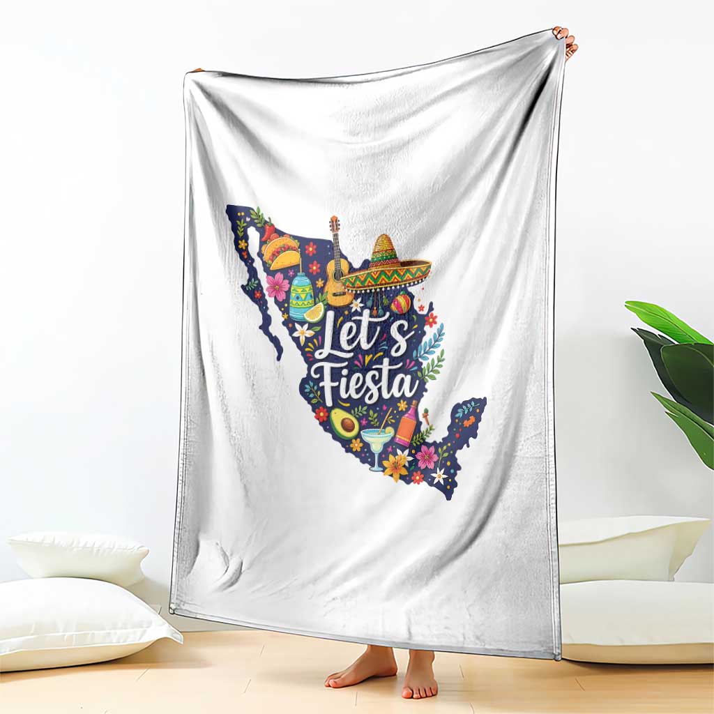 Cinco De Mayo Party Mexican Map Throw Blanket Lets Fiesta