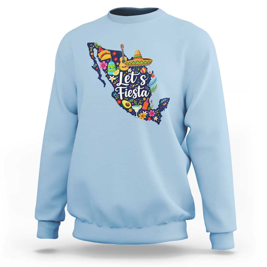 Cinco De Mayo Party Mexican Map Sweatshirt Lets Fiesta