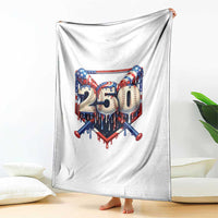 Patriotic Baseball Drip Throw Blanket USA 250th Anniversary Gift