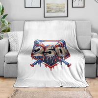 Patriotic Baseball Drip Throw Blanket USA 250th Anniversary Gift