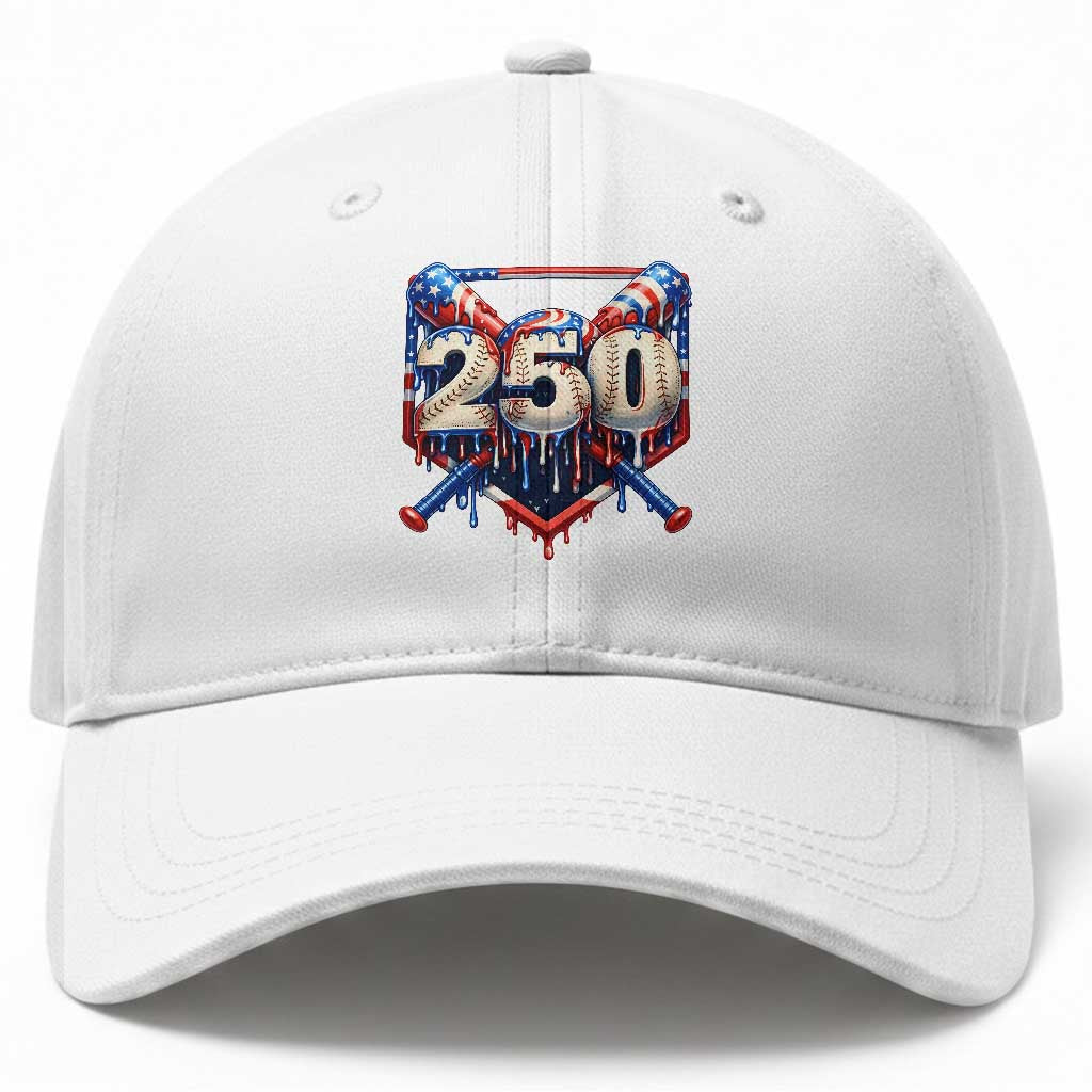 Patriotic Baseball Drip Baseball Cap USA 250th Anniversary Gift