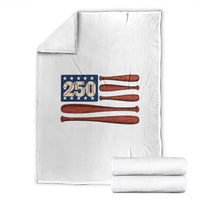 USA Flag Baseball Throw Blanket America 250th Anniversary Gift