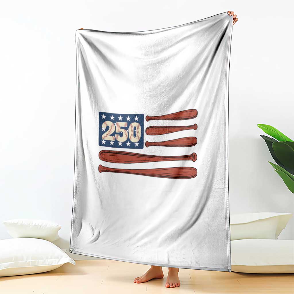 USA Flag Baseball Throw Blanket America 250th Anniversary Gift
